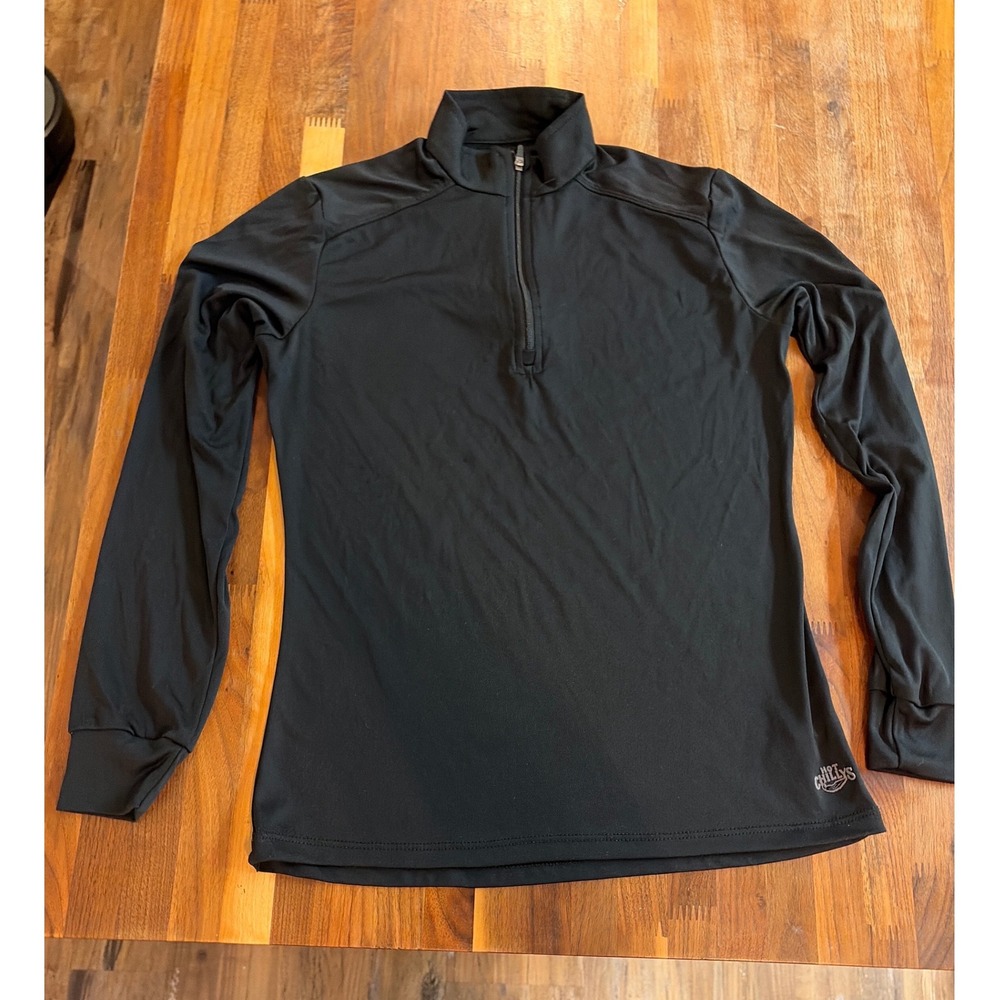 Hot Chillys Womens Black Quarter Zip Base Layer Thermal Top HC3052 Small